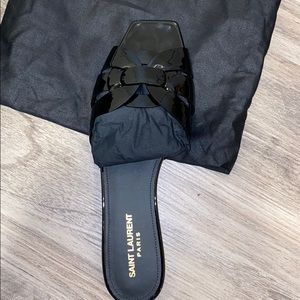 Flat Heel Patent Leather Sandal